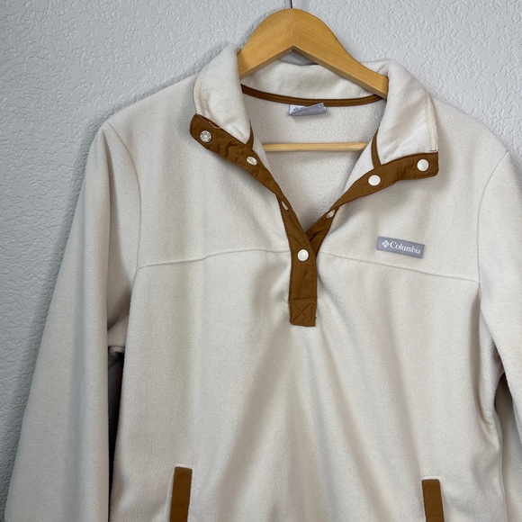 Columbia Fleece Pullover Cream Tan size Medium - Picture 4 of 11